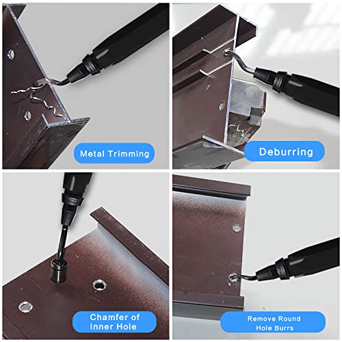 Deburring Tool Set 11 Pieces of High Speed Steel Rotary Burr Removal Blades, Ideal for Deburring Tool,1 Black Handle DKIBBITH