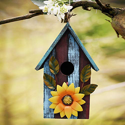 Morning View Wooden Bird Houses for Outside Decorative Hanging Birdhouse Spring for Yard Garden Patio Outdoor Small Birds Bluebird Finch Cardinals Morning View