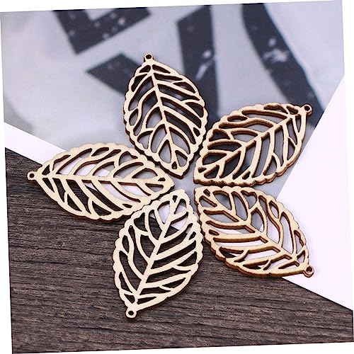 Abaodam 50Pcs Christmas Stickers Flower centerpieces Wooden Decor Christmas Unfinished Wooden Ornaments DIY Wood Leaf Cutouts Christmas Wood Chips Abaodam