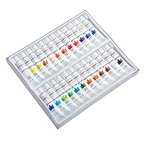 KINGART Studio Watercolor Paint, 12ml (.4oz), Set of 24 Colors KINGART