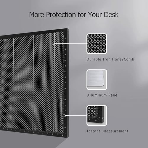 YOOPAI Honeycomb Laser Bed 500x500mm Honeycomb Working Table with Aluminum Panel for Laser Cutter Engraver Accessories, Desktop Protection, Fast Heat YOOPAI