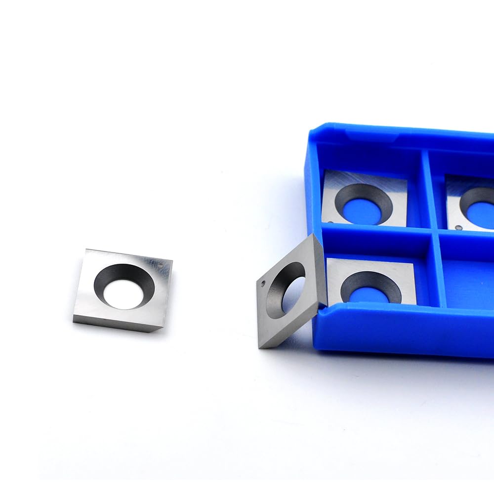 CDBP 14.3mm Square Carbide Inserts Cutters Knives with 2 Cutting Edge 14.3×14.3×2.0mm-50° for King Canada/Rikon/Cutech/Craftex/Magnum/WEN Spiral CDBP