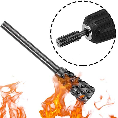 Eyech 10pc 1/8''(3mm) Shank Carbon Steel Rotary Burr Rasp Set Wood Carving File Rasp Drill Bits for DIY Woodworking Wood Carving Polishing Grinding Eyech