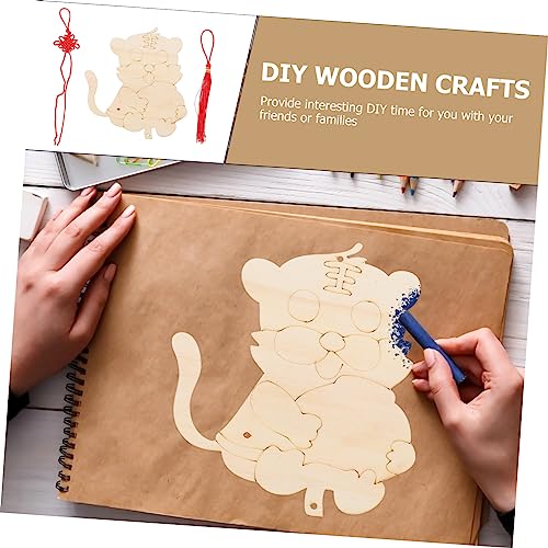 COHEALI 1 Set Wooden Blank Jungle Animals Cutouts Wooden Slice Animals Party Decor Animal Painting Slice Birthday Party Decoration Unfinished Wood COHEALI