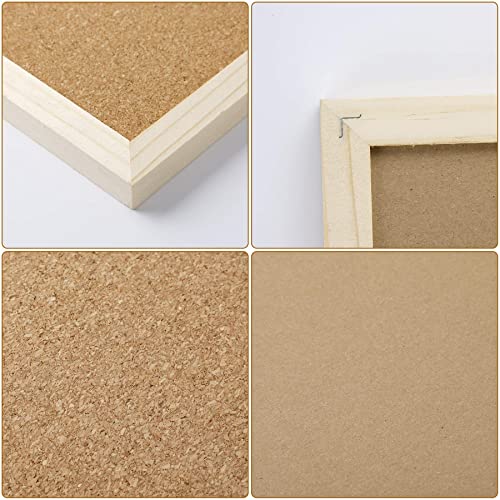 Cork Board Bulletin Board - 15.7 X 12 Inches Vision Board Wood Frame Corkboard Message Board Wall Mounted Pin Board for School, Home & Office (with FEBSNOW