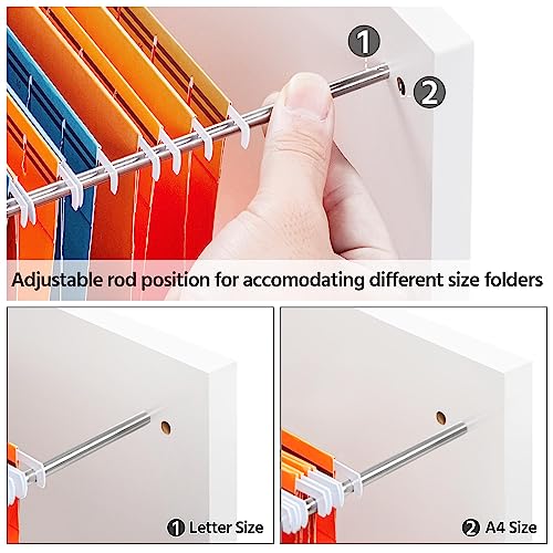 Yaheetech White File Cabinet Mobile Letter Size File Cabinet with 2 Drawers and 4 Open Storage Shelves Large Mobile Lateral Filing Cabinet Printer Yaheetech