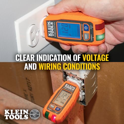 Klein Tools RT250 GFCI Outlet Tester with LCD Display, Electric Voltage Tester for Standard 3-Wire 120V Electrical Receptacles Klein Tools