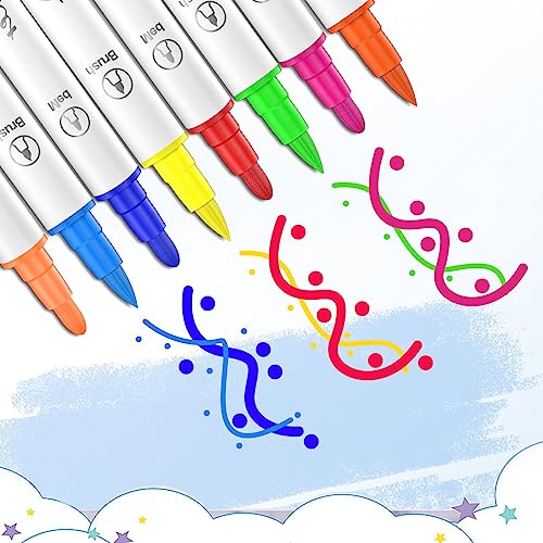 Banral 48 Colors Acrylic Paint Pens Markers, Dual Tip with Medium Tip and Brush Tip Paint Pens for Rock Painting, Stone, Wood, Calligraphy, Canvas, Banral