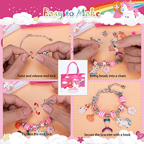 SUZUTOY Bracelet Making Kit for Girls, Unicorns Gifts for Girls, Arts and Crafts for Kids Ages 4 5 6 7 8 9 10 11, Gifts Toys for 4-12 Year Old Girl, SUZUTOY