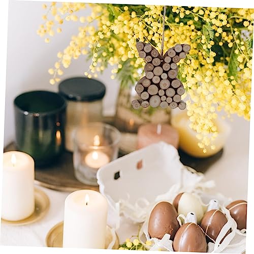 Yardenfun 2 Pcs Rabbit Pendant Unique Carrot Adornment Unfinished Bunny Cutouts Home Accessories Easter Wood Shapes Wood Clothes Rack Simulation Yardenfun