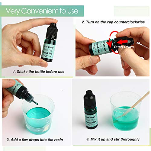 LET'S RESIN Epoxy Resin Paint Pigment 16 Color Concentrated Liquid Epoxy Resin Dye, Colorant for Resin Coloring, Resin Jewelry, Resin Art Crafts DIY LET'S RESIN