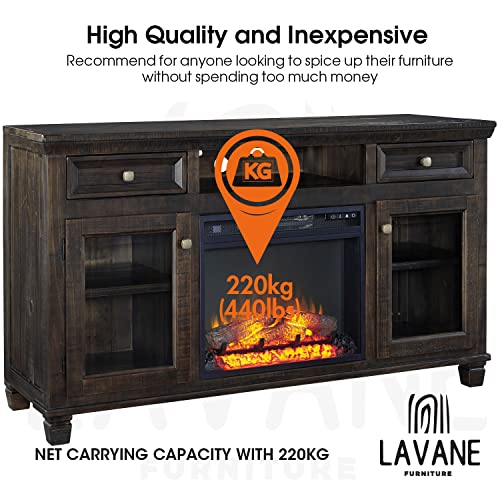 La Vane 8 inch / 20cm Wooden Furniture Legs, Set of 4 Carved Geometry Solid Wood Unfinished Replacement Bun Feet with Mounting Plate & Screws for La Vane