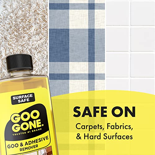 Goo Gone Adhesive Remover - 8 Ounce - Surface Safe Adhesive Remover Safely Removes Stickers Labels Decals Residue Tape Chewing Gum Grease Tar Goo Gone