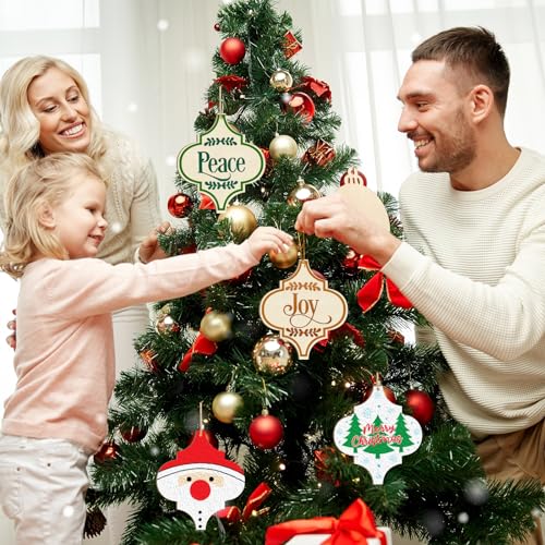 Large Christmas Wooden Ornaments to Paint 10Pcs, DIY Blank Unfinished Bell Wood Cutout Ornament for Crafts Hanging Decorations, Halloween Sophena