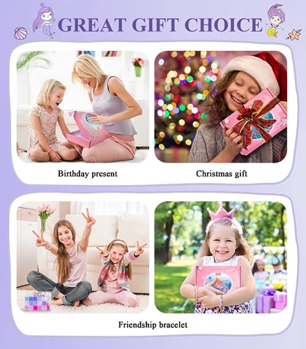 DUDUCOFU 900Pcs Mermaid Bracelet Making Kit for Girls Kids Charm DIY Beads for Jewelry Making, Friendship Bracelet Kit with Unicorn Ocean Pearl Shell DUDUCOFU