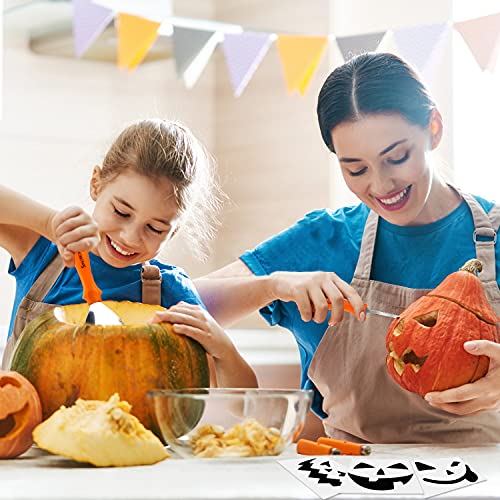 sinotron Pumpkin Carving Kit - 4 Easy Halloween Pumpkin Carving Tools Set with 10 Stencils Patterns, Professional Heavy Duty Pumpkin Carving Knife sinotron