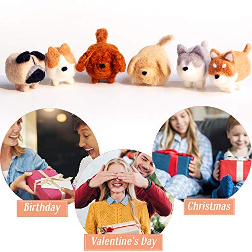 WILLBOND 10 Pieces Needle Felting Kit for Beginner Wool Felting Supplies with Instructions Doll Making Manual Felting Foam Mat for Christmas Craft WILLBOND