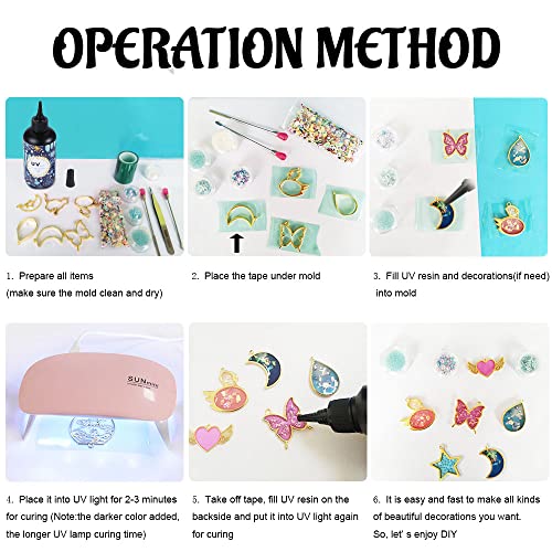 Crystal Clear Hard UV Resin Upgraded Formula Ultraviolet Fast Curing Resin for Jewelry Making Craft Decoration, Hard Transparent Glue Solar Cure OSBANG