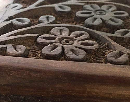 New Age Imports, Inc. GIFT IDEAS~ Floral Carved Handmade Wooden Box 4 inches by 6 inches~Ideal for storing Jewelry, Coins, Tartot cards, Small New Age Imports, Inc.