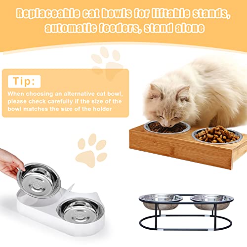 12 PCS Cat Bowls Whisker Friendly, Shallow Wide Flat Cat Food Bowls Stainless Steel,Metal Cat Dishes Whisker Fatigue Relief,Replacement Basic Cat MicoSim