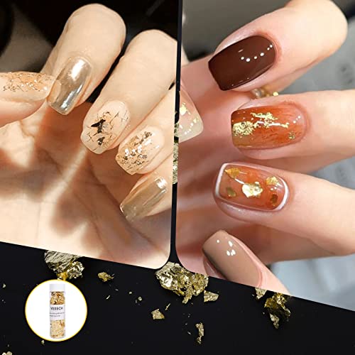 Yeeech Imitation Gold Foil Flakes for Resin Decoration Stickers for Nails Face Eyes Hair DIY Painting Crafts Makeup Body Art Yeeech