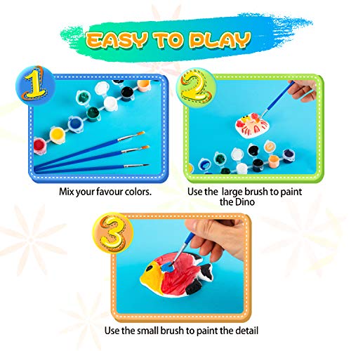 KODATEK 80 Pieces Crafts for Kids Ages 4-8, Kids Arts and Crafts Painting Kit, Paint Your Own Figurines, Kids Activities DIY Toys, Ceramics Plaster KODATEK