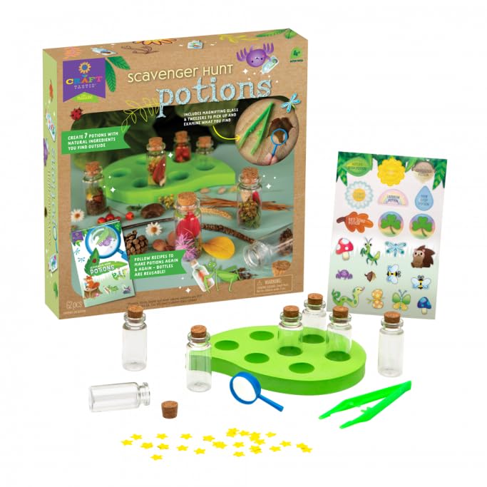 Craft-Tastic Scavenger Hunt Potions - Nature DIY Craft Kit - Create Magical Nature Potions - Makes 7 Potions - Comes with Recipe Book - Ages 4+ with PlayMonster