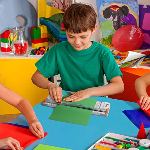 Firbon A4 Paper Cutter 12 Inch Titanium Paper Trimmer Scrapbooking Tool with Side Ruler for Craft Paper, Coupon, Label, Cardstock (White) Firbon