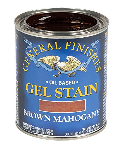 General Finishes Oil Base Gel Stain, 1 Pint, Brown Mahogany General Finishes