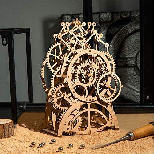 ROKR 3D Wooden Puzzles DIY Clock Kits for Adults to Build Wood Model Building Kit Unique Birthday Gift Pendulum Clock ROKR