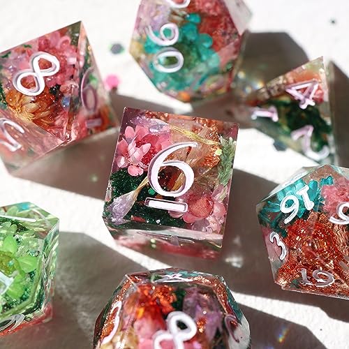 LET'S RESIN Dice Resin Molds Silicone, DND Dice Epoxy Resin Molds with 7 Standard Polyhedral Stereoscopic Dice Cavities, Silicone Molds for Epoxy LET'S RESIN