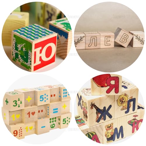 AUEAR, 20 Pack 1 Inch Natural Solid Blank Wooden Cube Unfinished Wood Building Blocks for DIY Craft Gifts AUEAR