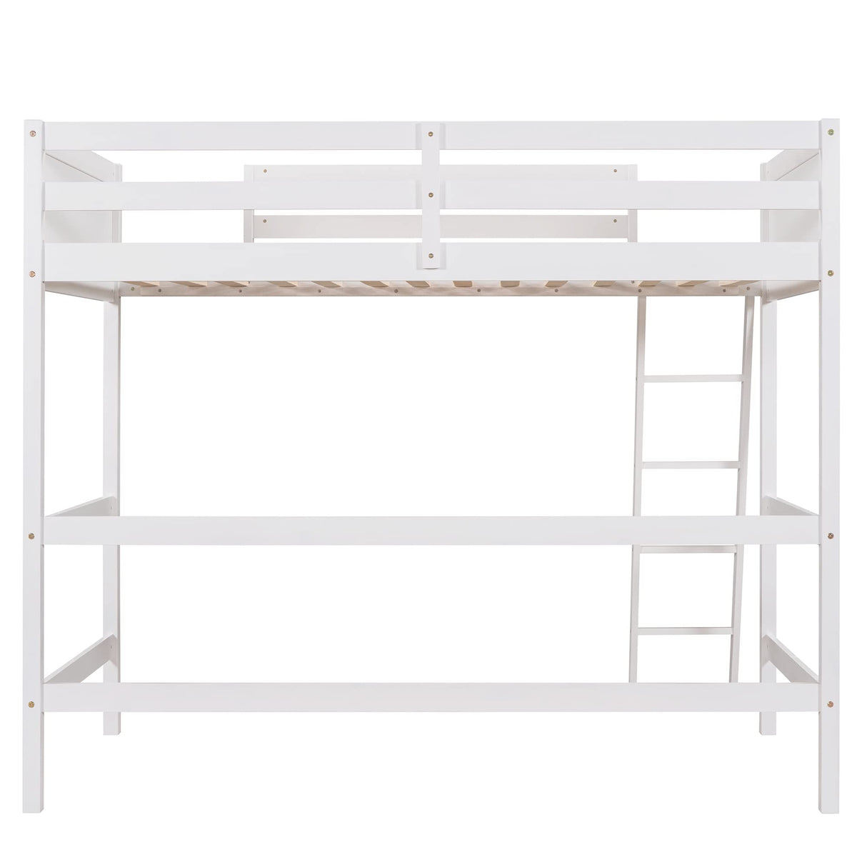 Stylish White Twin Loft Bed Frame with Angled Ladder by Harper & Bright Designs Harper & Bright Designs
