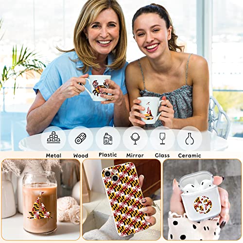 Tintnut Maryland Flag Permanent Vinyl Roll - 12 inch x 5ft, Pattern Adhesive Vinyl Compatible with Cricut Machine, Self Sticker Waterproof Vinyl Tintnut