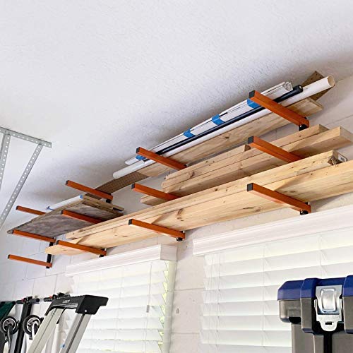 Ultrawall Wall Mount Wood Organizer and Lumber Storage Metal Rack with 3-Level - Indoor & Outdoor Use, 4 Pack Ultrawall