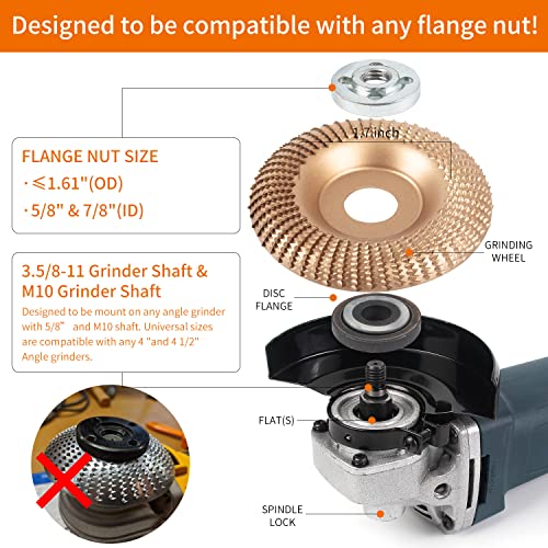 Pomsare Upgraded Wood Carving Disc Grinding Wheel, Angle Grinder Attchments Wood Shaping Disc Cutting Wheel, Grinder Wood Carving Tools for Angle Pomsare