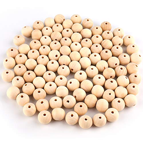 Foraineam 600pcs 12mm Wooden Beads Unfinished Natural Wood Loose Beads Round Ball Wood Spacer Beads for DIY Crafts Jewelry Making Foraineam