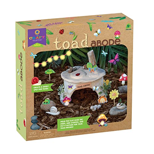 Craft-tastic — Nature Toad Abode — Kid’s Arts and Craft Kit — Build an Outdoor Mushroom Home — for Ages 5+ Craft-tastic