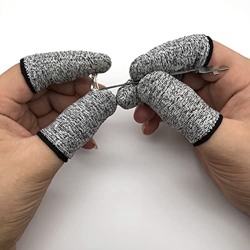 QISLOA 12 PCS Cut Resistant Finger Cots Protector Finger Sleeve Protectors Reusable Finger Covers Finger Protection Cots for Kitchen, Work, QISLOA