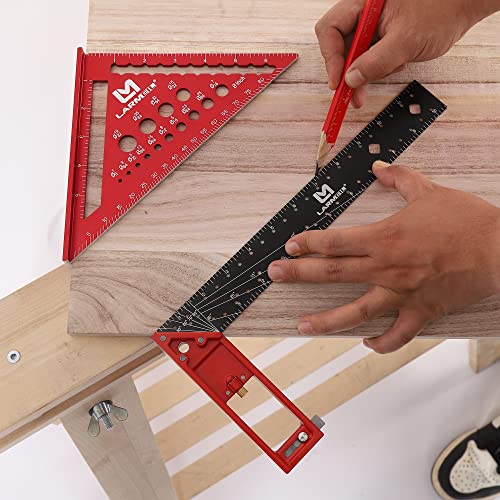 Carpenter Square Aluminum Framing Square 12 Inch L Square Ruler L Framing Tools LARMEIL