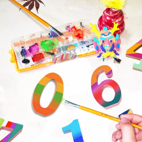 AOCEAN 4 Inch Wooden Numbers for Wall Decor Crafts - Unfinished Blank Pine Wood - Designable and Paintable - Ideal for Holiday & Home Decoration AOCEAN