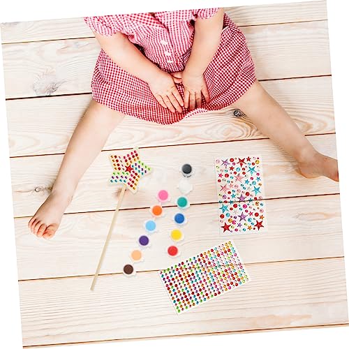 VILLCASE 1 Set Painting Materials Wooden Princess Wand DIY Painting Toy Homemade Fairy Wand Wood Fairy Stick DIY Wand Star Wand Unfinished Wood Wand VILLCASE