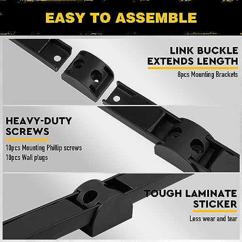 Magnetic Storage Organizer Tool Holder - 6-Piece Wall Mount Rack Garage Organization Power Magnet Hanger Workbench Board Slatwall Van Organizers ELEAD