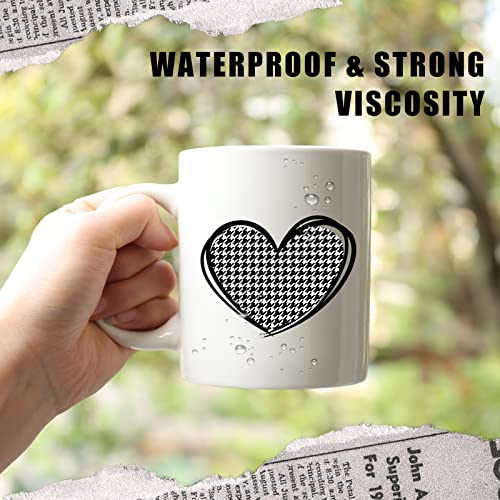 Tintnut Houndstooth Permanent Vinyl Roll - 12 inch x 5ft, Patterned Adhesive Vinyl Compatible with Cricut Machine, Black and White Permanent Outdoor Tintnut