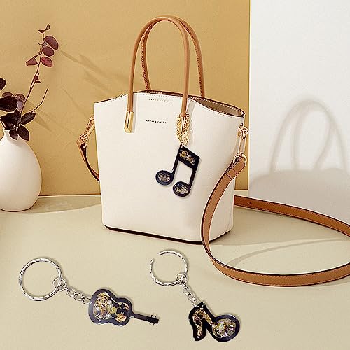 DeryArcle 2pcs Musical Instrument Shape Keychain Resin Mold,Music Note Quicksand Pendant Silicone Molds,Shaker Epoxy Resin Mould for DIY Casting DeryArcle