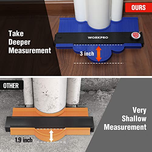WORKPRO Connectable Contour Gauge (10+10 Inch), Profile Duplicator with Lock, Precisely Copy Irregular Shape, Gift for Father, Husband, Outline WORKPRO