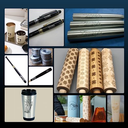 Laser Rotary Roller, Creality 360° Laser Engraver Y-axis Rotary Module for Engraving Curved Surface Objects, Diameter 5mm to 120mm Cylindrical & Creality