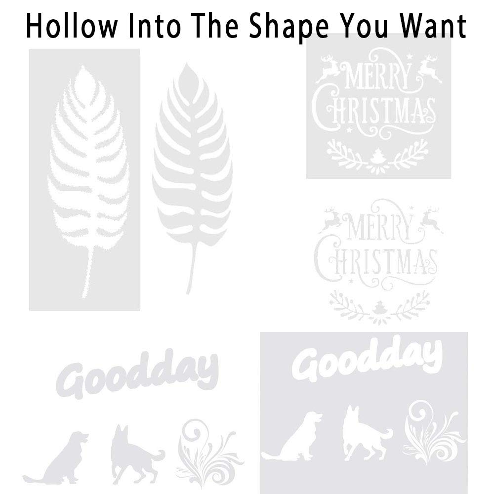 EGOSKY 12Pcs 7mil Blank Stencil Sheets, 12 x 12 inch Mylar Template Stencil Material for Cricut & Silhouette Machines EGOSKY