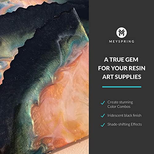 MEYSPRING Charcoal Black Mica Powder for Epoxy Resin - 50 Grams - Great for Resin Art and UV Resin - Epoxy Resin Color Pigment MEYSPRING