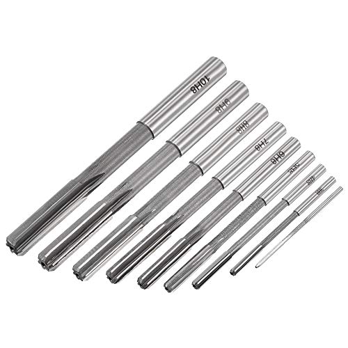uxcell Chucking Reamer Set Lathe Machine Reamer Straight Flute Milling Cutter High Speed Steel H8 Tolerance (2mm 3mm 4mm 5mm 6mm 7mm 8mm 9mm 10mm) uxcell